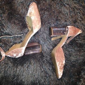 ASOS blush pink velvet shoes